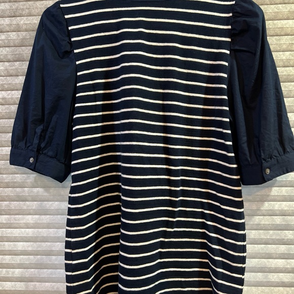 LOFT Navy and White Striped Top - Picture 3 of 4